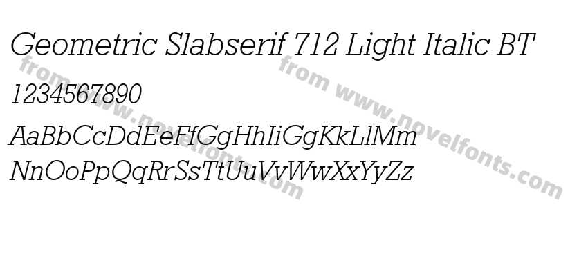 Geometric Slabserif 712 Light Italic BTPreview