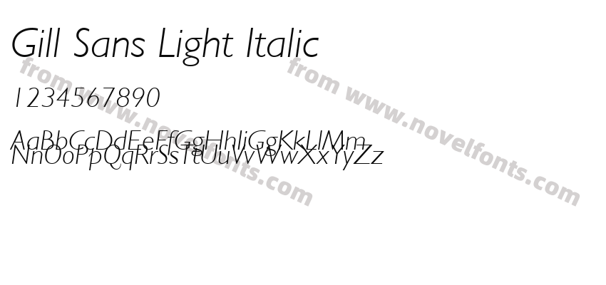 Gill Sans Light ItalicPreview