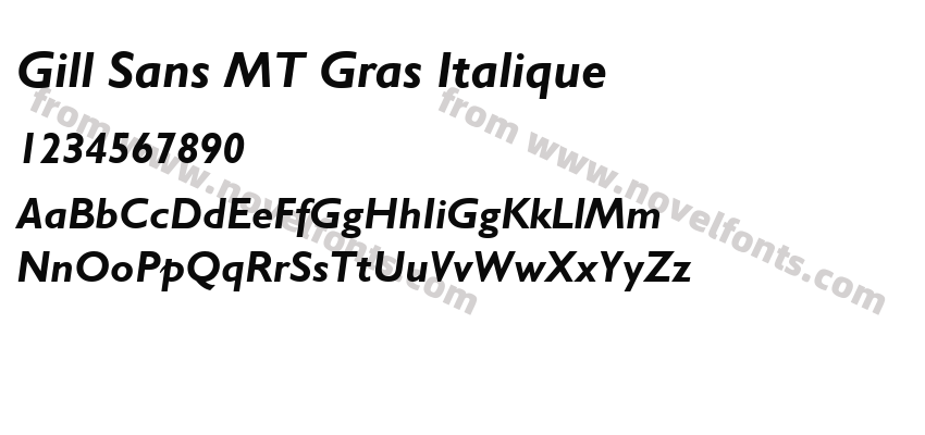 Gill Sans MT Gras ItaliquePreview