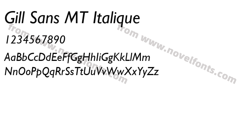 Gill Sans MT ItaliquePreview