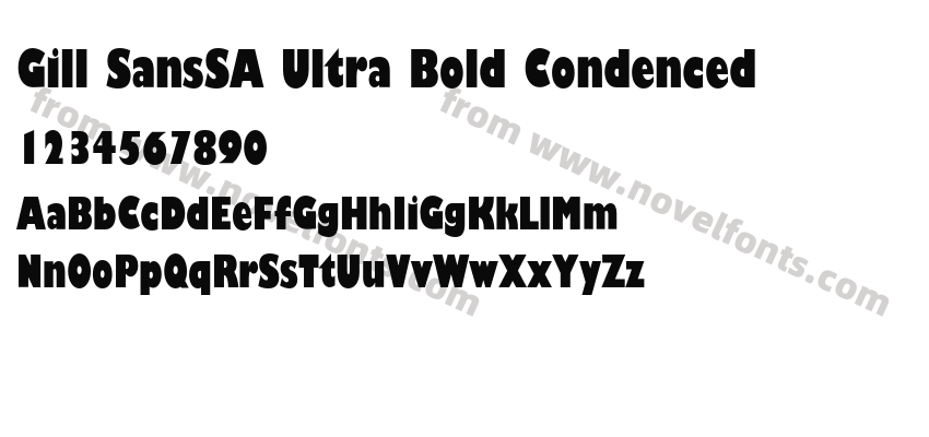 Gill SansSA Ultra Bold CondencedPreview