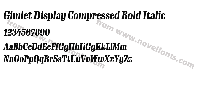 Gimlet Display Compressed Bold ItalicPreview