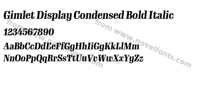 Gimlet Display Condensed Bold ItalicPreview