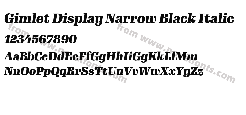 Gimlet Display Narrow Black ItalicPreview