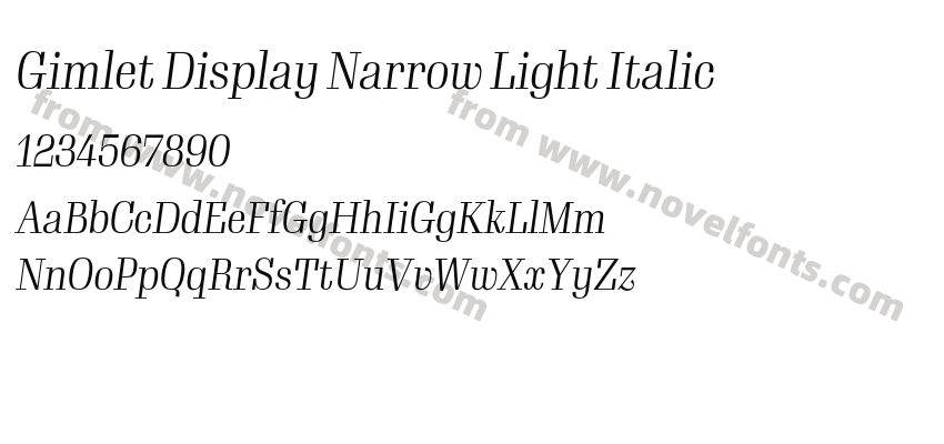 Gimlet Display Narrow Light ItalicPreview