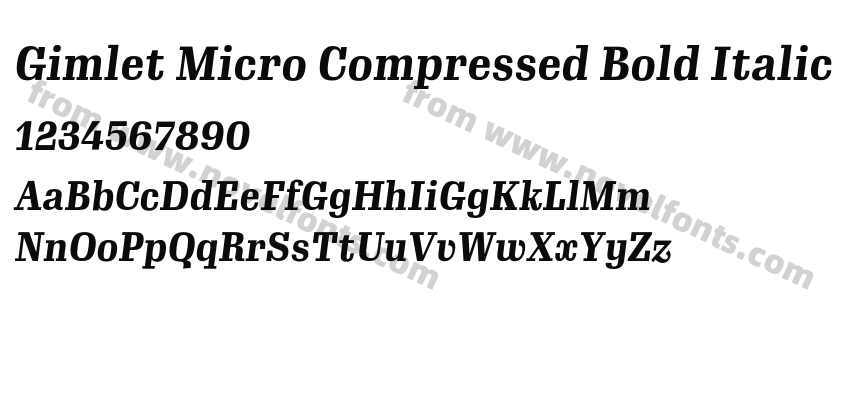 Gimlet Micro Compressed Bold ItalicPreview