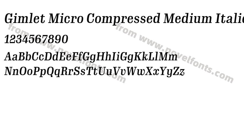 Gimlet Micro Compressed Medium ItalicPreview