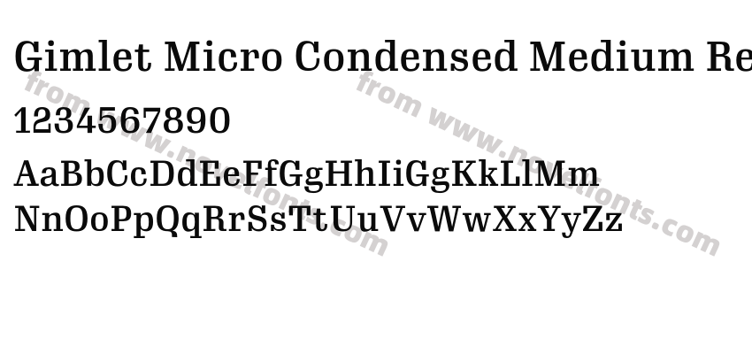 Gimlet Micro Condensed Medium RegularPreview