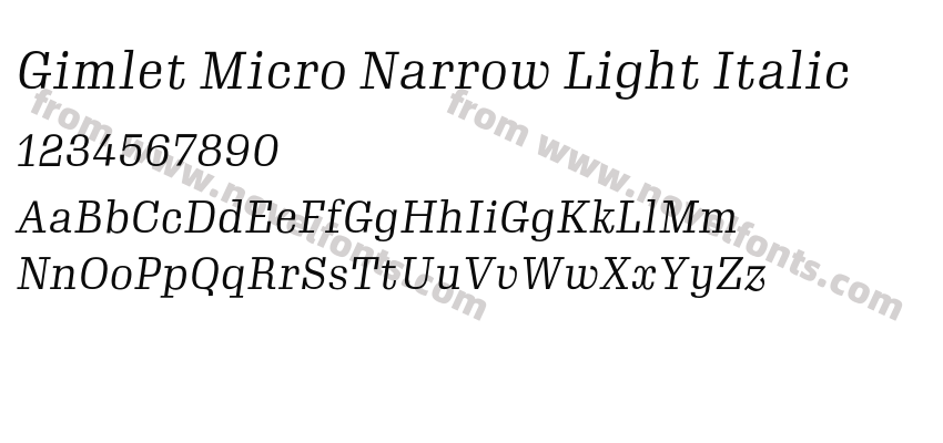 Gimlet Micro Narrow Light ItalicPreview