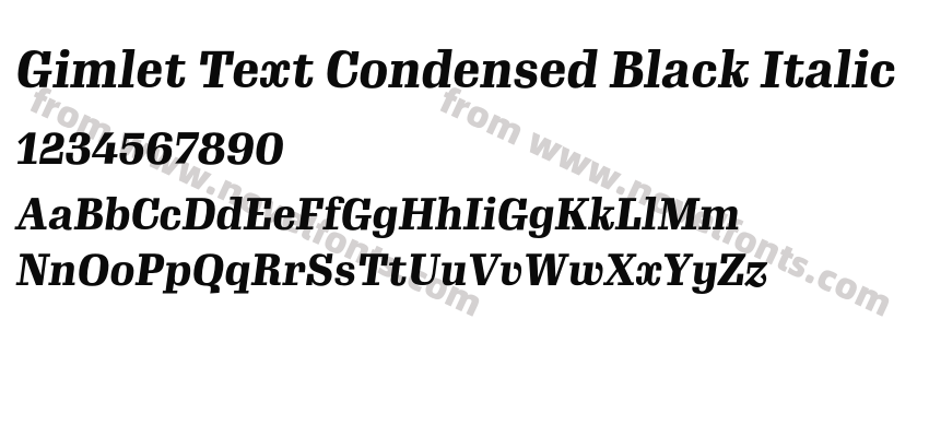 Gimlet Text Condensed Black ItalicPreview