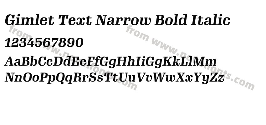 Gimlet Text Narrow Bold ItalicPreview