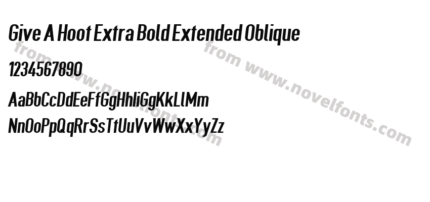 Give A Hoot ExtraBold Extended ObliquePreview