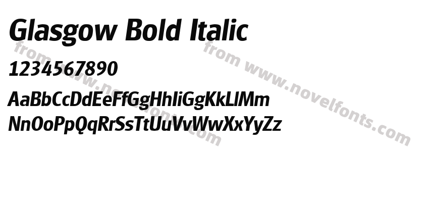 Glasgow Bold ItalicPreview