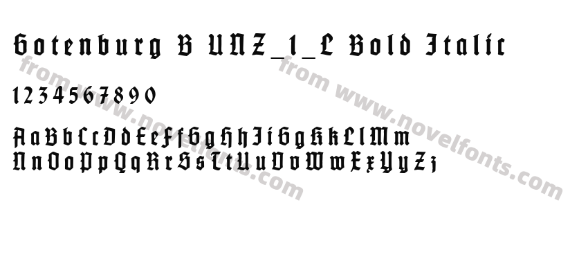 Gotenburg B UNZ_1_L Bold ItalicPreview