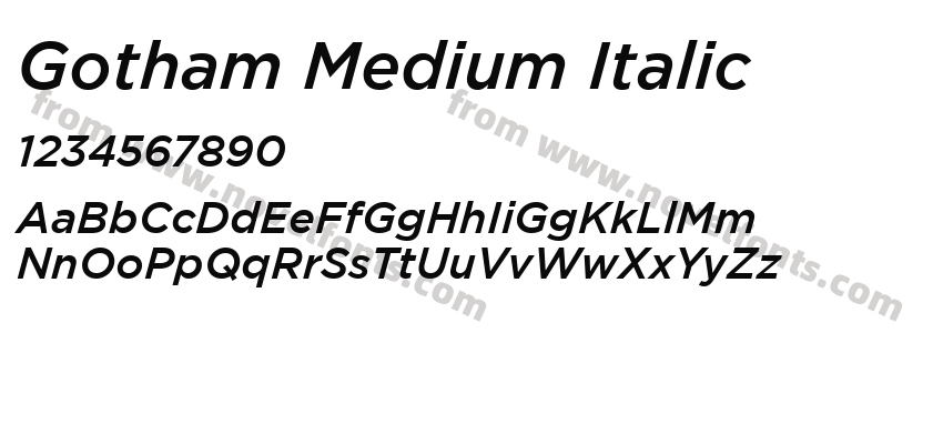 Gotham Medium ItalicPreview