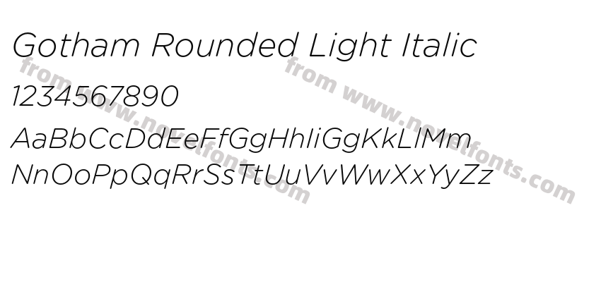 Gotham Rounded Light ItalicPreview