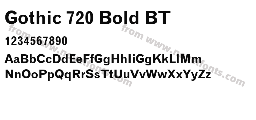 Gothic 720 Bold BTPreview