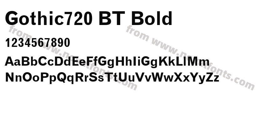 Gothic720 BT BoldPreview