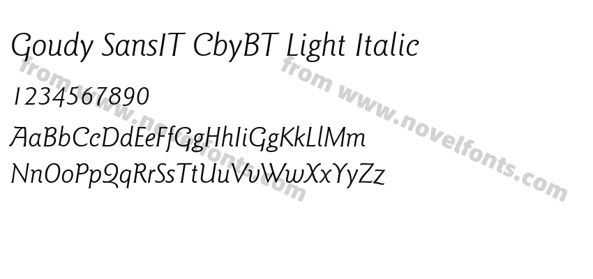 Goudy SansIT CbyBT Light ItalicPreview