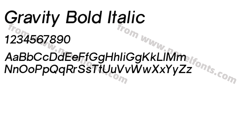 Gravity Bold ItalicPreview