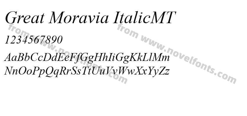 Great Moravia ItalicMTPreview