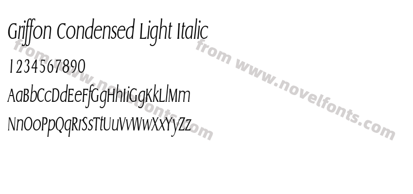 Griffon Condensed Light ItalicPreview