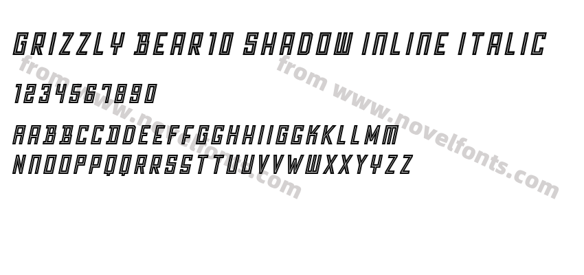 Grizzly Bear10 Shadow Inline ItalicPreview