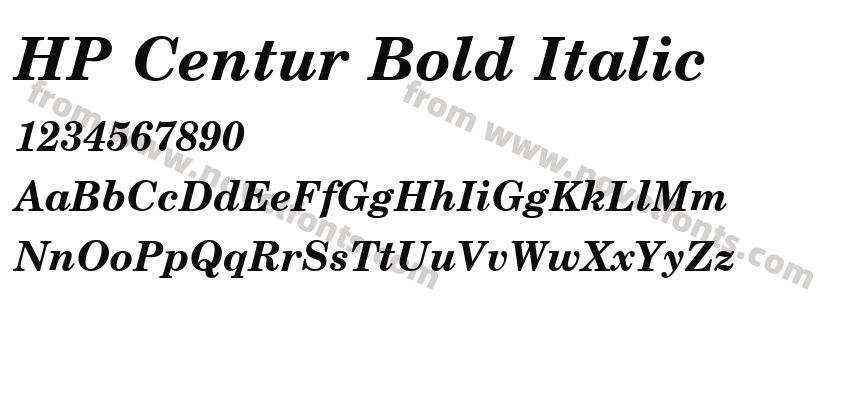 HP Centur Bold ItalicPreview