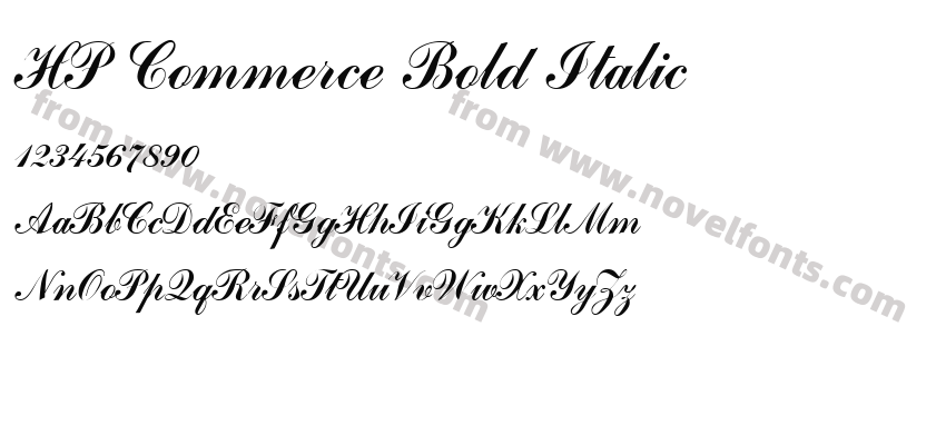 HP Commerce Bold ItalicPreview