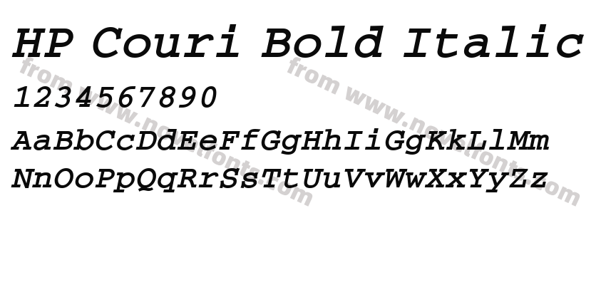 HP Couri Bold ItalicPreview