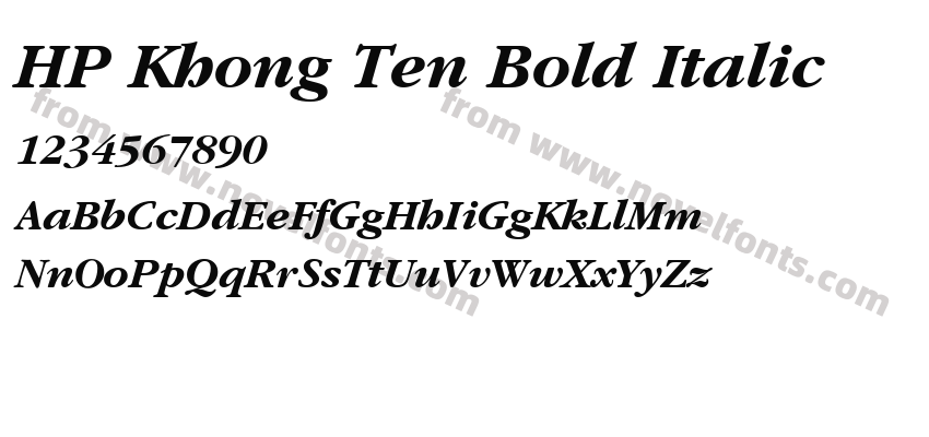 HP Khong Ten Bold ItalicPreview