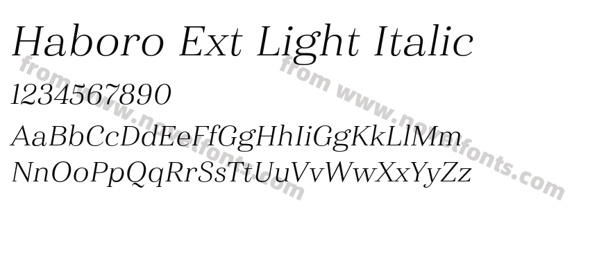 Haboro Ext Light ItalicPreview