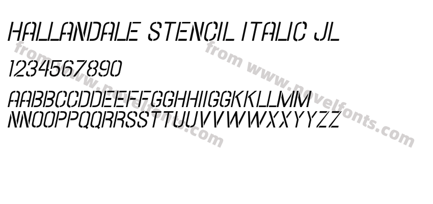 Hallandale Stencil Italic JLPreview