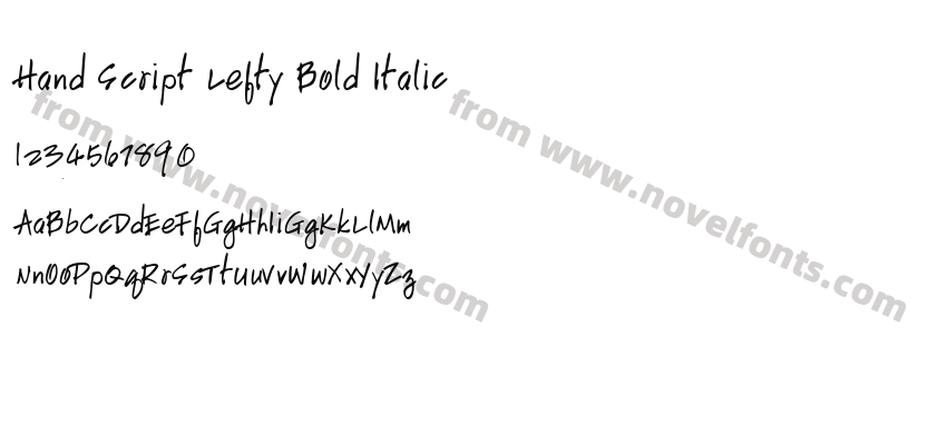 Hand Script Lefty Bold ItalicPreview