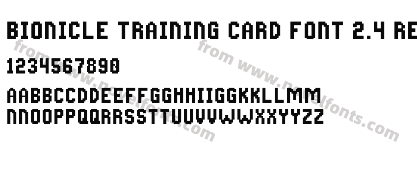 Bionicle training card font 2.4 RegularPreview