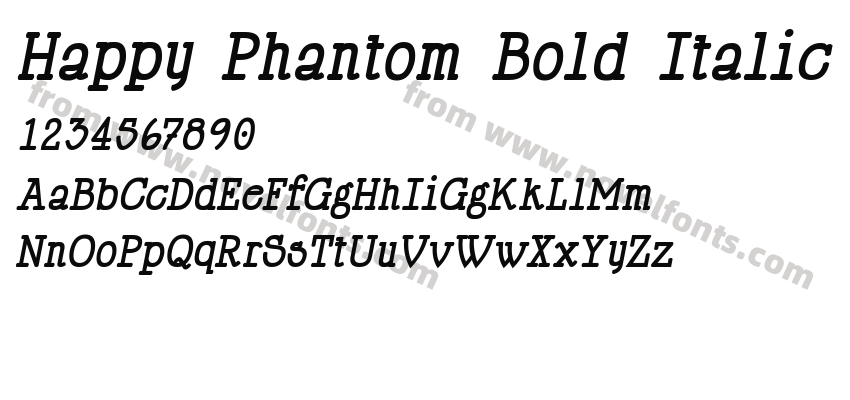 Happy Phantom Bold ItalicPreview