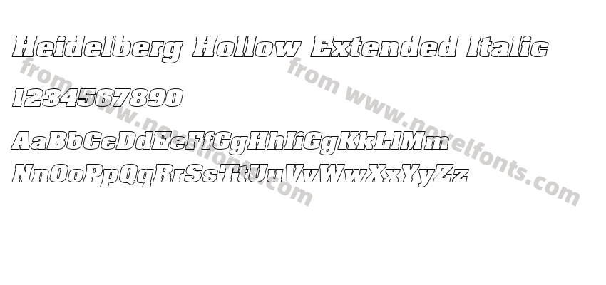 Heidelberg Hollow Extended ItalicPreview