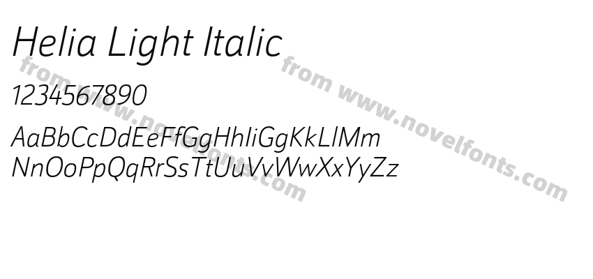 Helia Light ItalicPreview