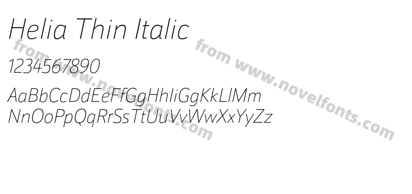 Helia Thin ItalicPreview