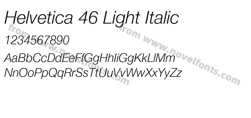 Helvetica 46 Light ItalicPreview