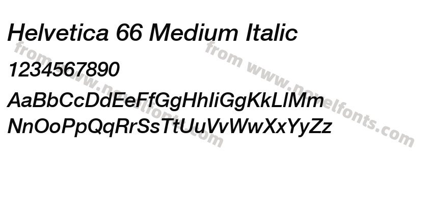 Helvetica 66 Medium ItalicPreview