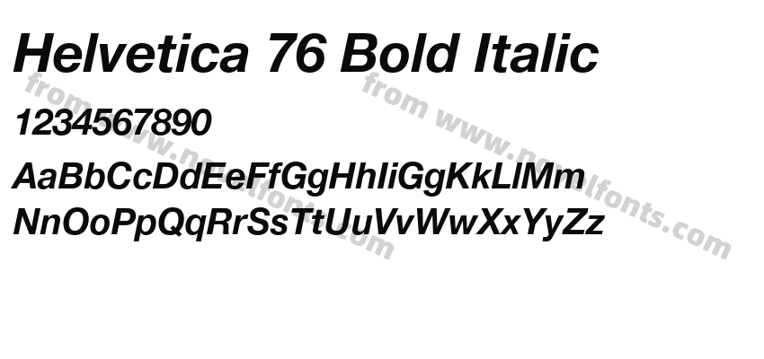 Helvetica 76 Bold ItalicPreview