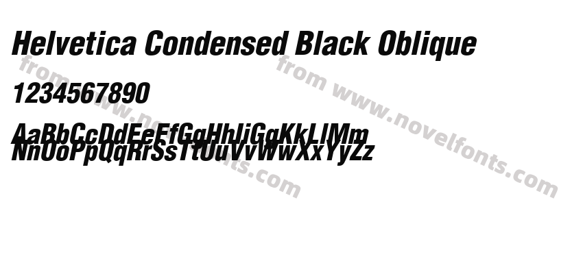 Helvetica Condensed Black ObliquePreview