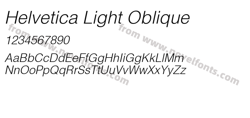 Helvetica Light ObliquePreview