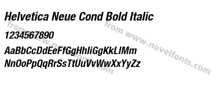 Helvetica Neue Cond Bold ItalicPreview