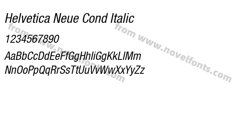 Helvetica Neue Cond ItalicPreview