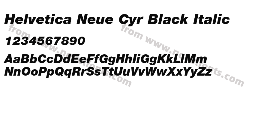 Helvetica Neue Cyr Black ItalicPreview