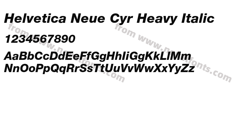 Helvetica Neue Cyr Heavy ItalicPreview