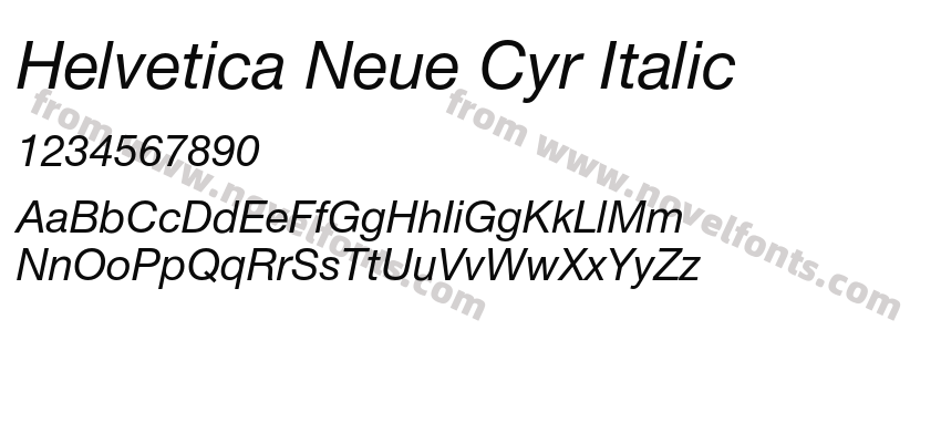 Helvetica Neue Cyr ItalicPreview