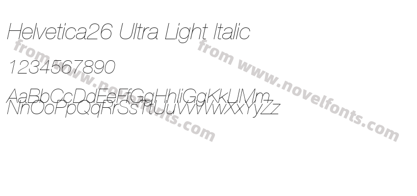 Helvetica26 Ultra Light ItalicPreview